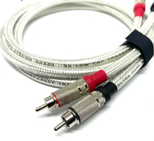 Load image into Gallery viewer, RCA to RCA Van Damme Silver Series Lo-Cap 55pF Audio Cable Pairs Pro Plugs 1M
