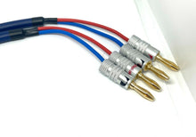 Load image into Gallery viewer, Van Damme Blue Series Studio 2 x 2.5mm Speaker Cable 2m Pair - Gold Banana plugs