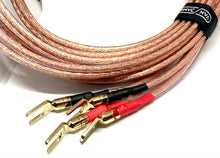 Load image into Gallery viewer, Van Damme Hi-Fi Series LC-OFC 2x4mm Speaker Cables 2x2.5m - Terminated Spade-RCA