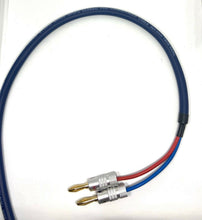 Load image into Gallery viewer, Van Damme Blue Series Studio 2 x 2.5mm Speaker Cable 2m Pair - Gold Banana plugs