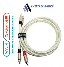Load image into Gallery viewer, RCA to RCA Van Damme Silver Series Lo-Cap 55pF Audio Cable Pairs Pro Plugs 1M