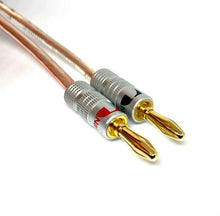Load image into Gallery viewer, Speaker Cable High Quality Figure 8 OFC 2 x 2m Gold Banana Plugs Terminated Pair