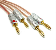 Load image into Gallery viewer, Speaker Cable High Quality Figure 8 OFC 2 x 2m Gold Banana Plugs Terminated Pair