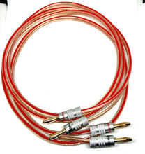 Load image into Gallery viewer, Speaker Cable High Quality Figure 8 OFC 2 x 2m Gold Banana Plugs Terminated Pair