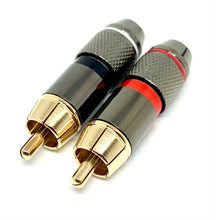 Load image into Gallery viewer, 4 Gold Plated HQ RCA Phono Plugs - High Quality Audio & Video Connectors, Hi-Fi