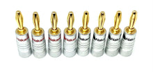 Load image into Gallery viewer, 8 X Gold Plated Banana Speaker Plugs Hi-Fi Pro Quality Red/Black