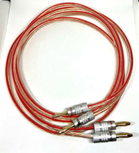 Load image into Gallery viewer, Speaker Cable High Quality Figure 8 OFC 2 x 2m Gold Banana Plugs Terminated Pair