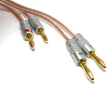 Load image into Gallery viewer, Speaker Cable High Quality Figure 8 OFC 2 x 2m With Gold Banana Plugs Terminated Pair