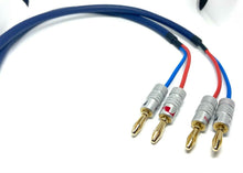 Load image into Gallery viewer, Van Damme Blue Series Studio 2 x 2.5mm Speaker Cable 2m Pair - Gold Banana plugs
