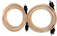 Load image into Gallery viewer, Pair 2 metre B&amp;O Vintage Hi-Fi 2 pin DIN Schurter OFC Terminated Speaker Cables
