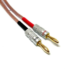 Load image into Gallery viewer, Van Damme Hi-Fi Series LC-OFC 2x4mm Speaker Cables 2x2.5m - Terminated Spade-RCA
