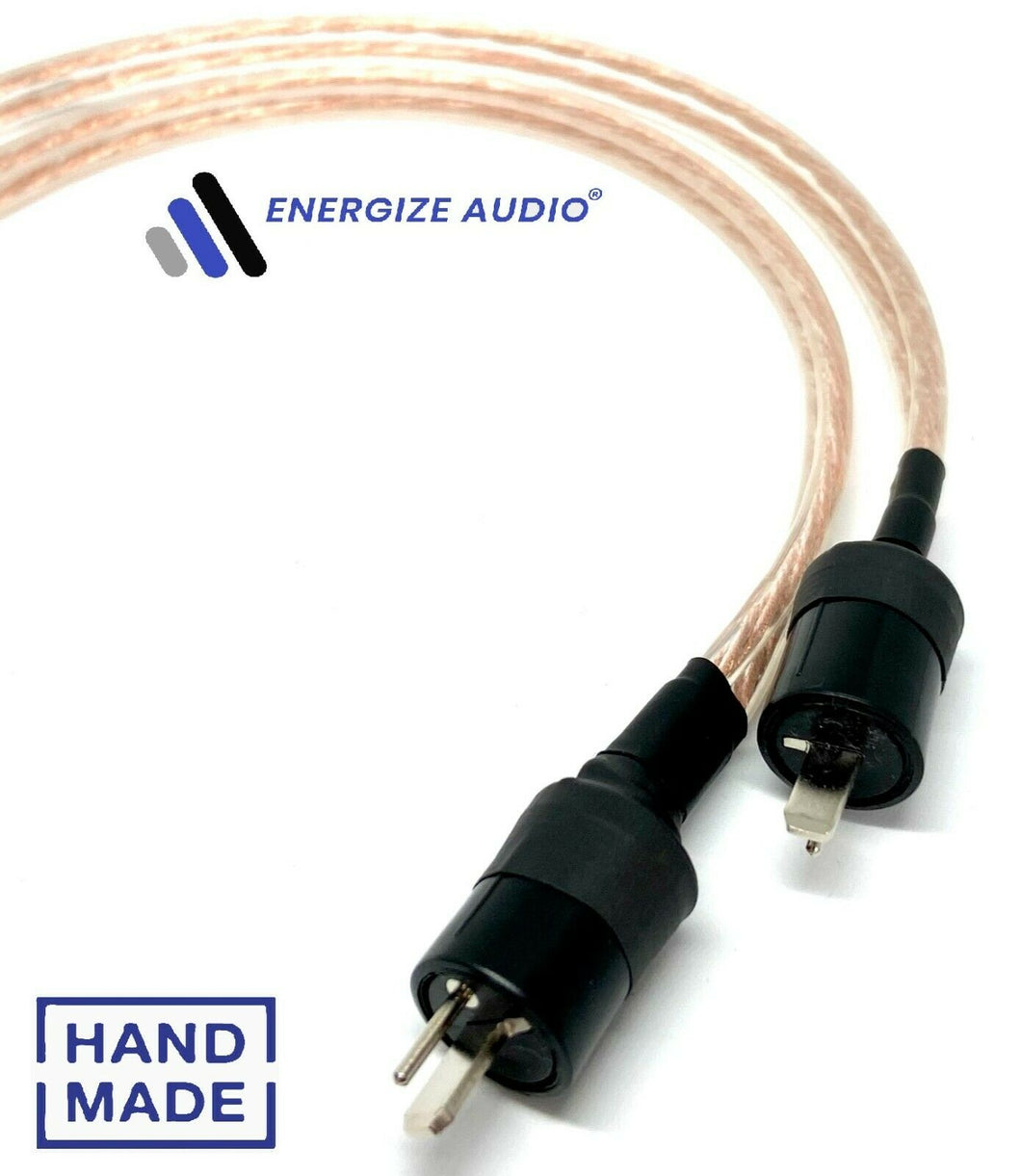 Pair 2 metre B&O Vintage Hi-Fi 2 pin DIN Schurter OFC Terminated Speaker Cables