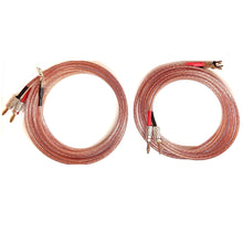 Load image into Gallery viewer, Van Damme Hi-Fi Series LC-OFC 2x4mm Speaker Cables 2x2.5m - Terminated Spade-RCA
